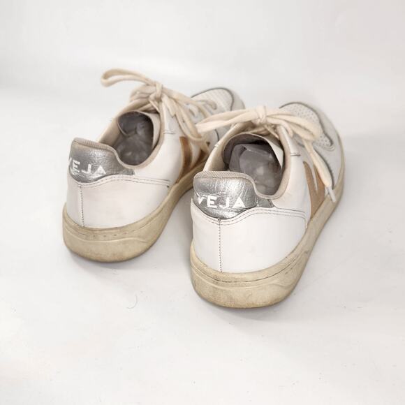 VEJA V-10 Chromefree Leather Extra White Low Top Womens Sneakers Size US 9 - Picture 5 of 8